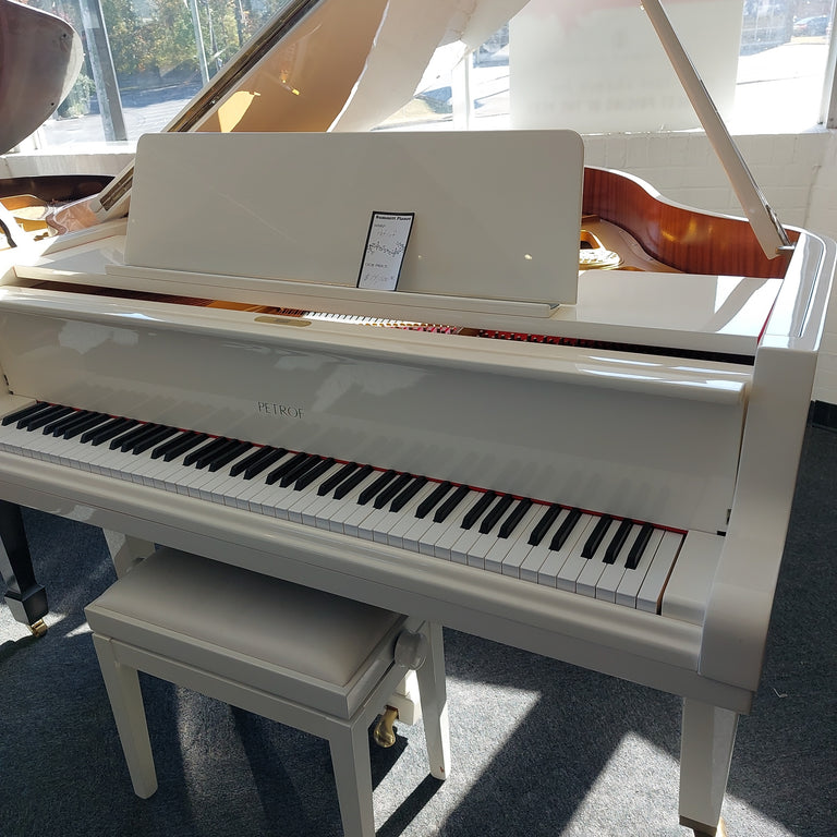Used Petrof Baby Grand in Polished White!