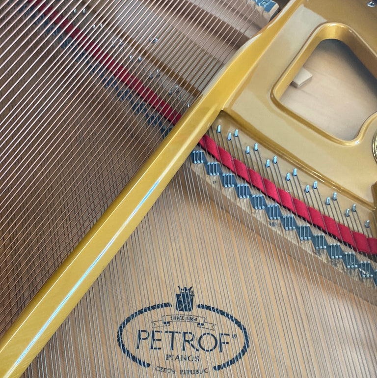 Petrof used Baby Grand piano. Satin Ebony